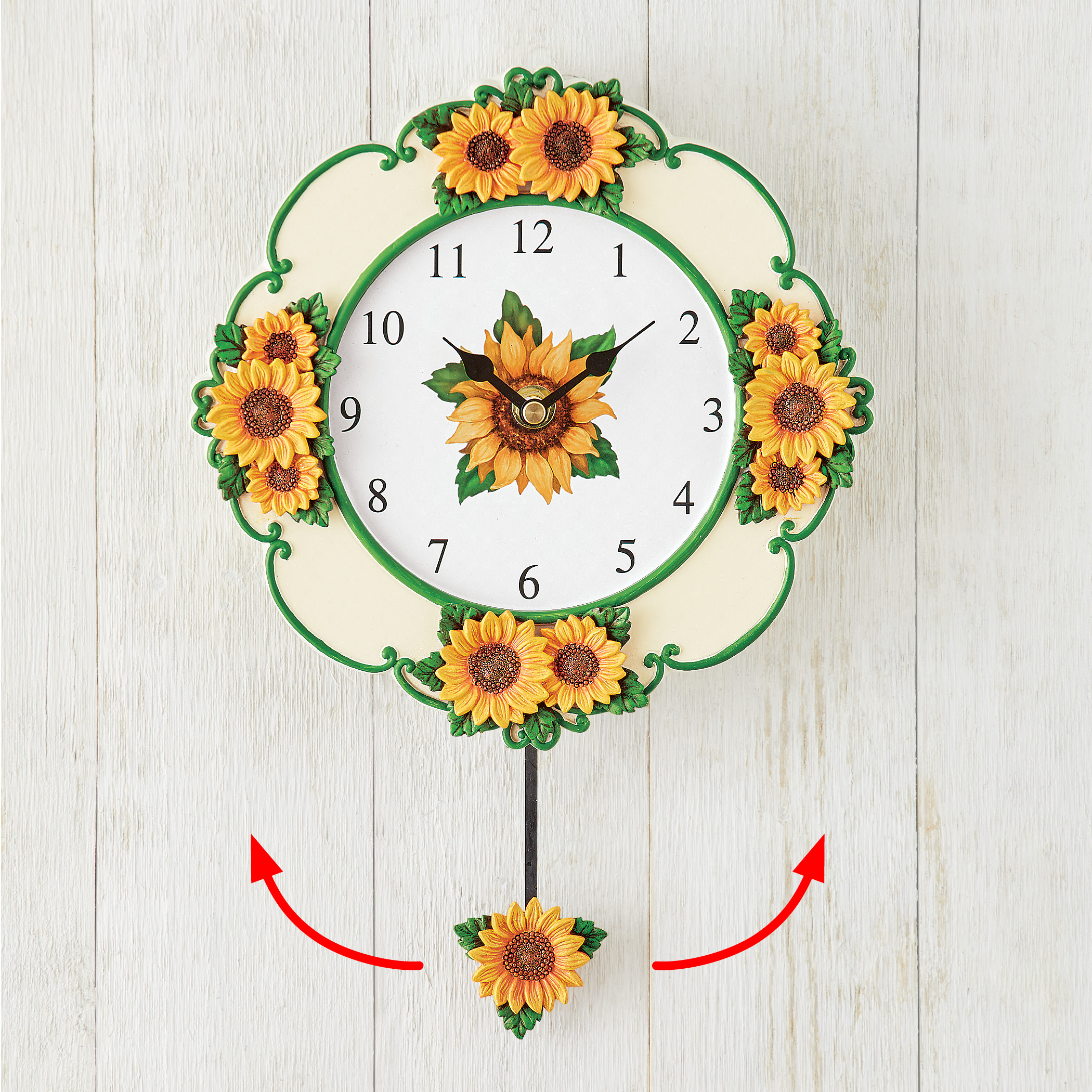 Sunflower Pendulum Wall Clock eBay