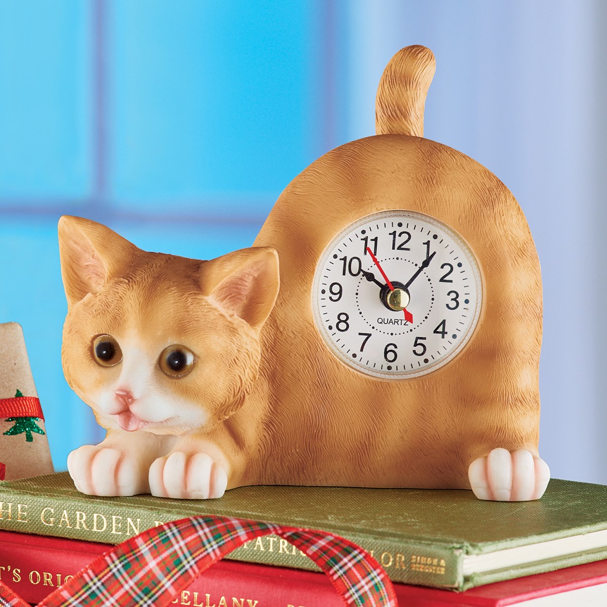 Wagging Tail Tabletop Cat Clock Collections Etc.