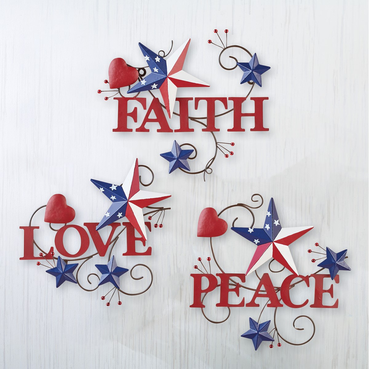 Americana Inspirational Wall Art Set of 3 Collections Etc.