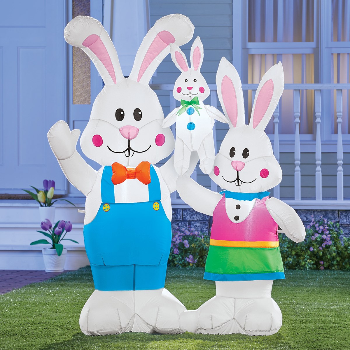 Inflatable Happy Bunny Family Yard Decoration Collections Etc.