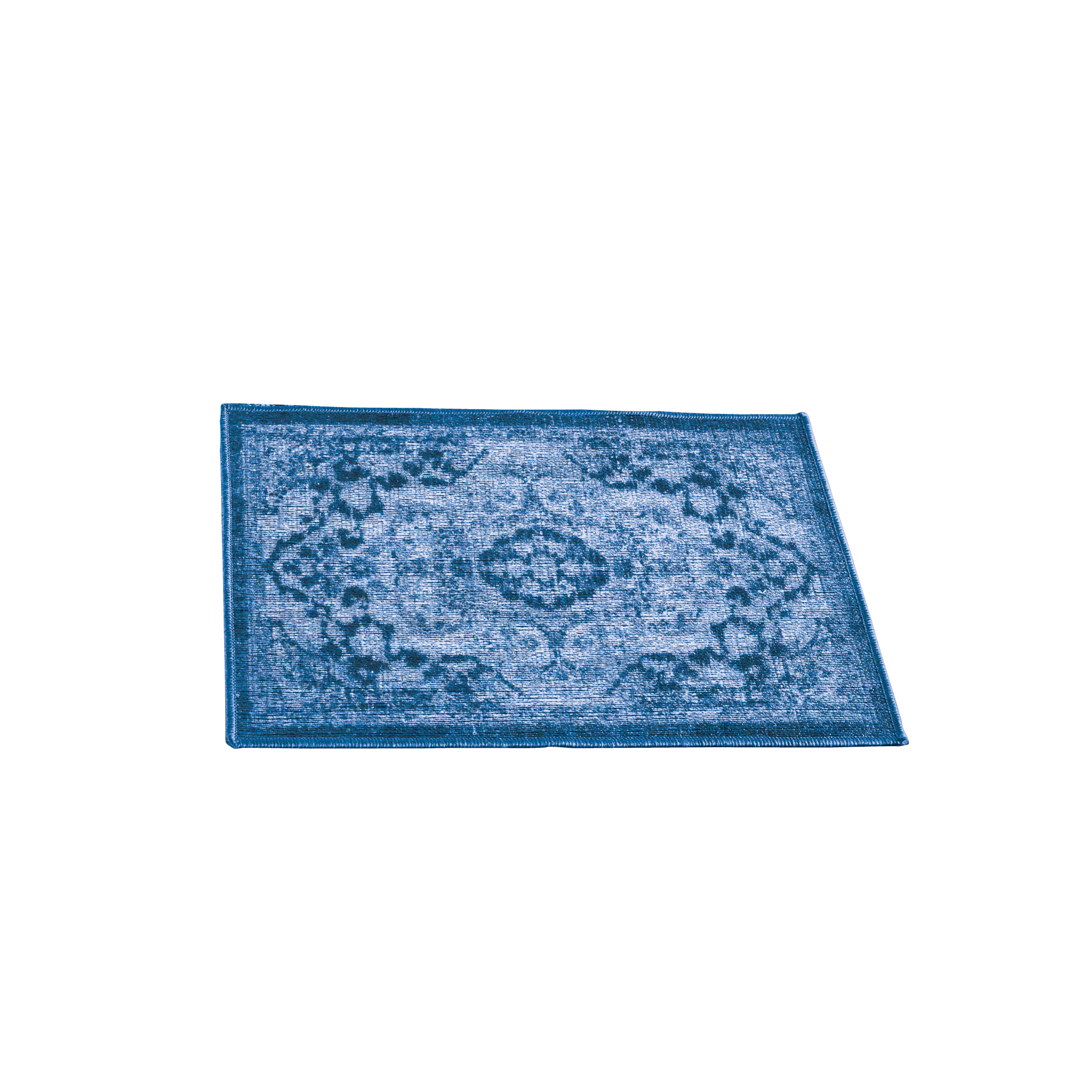 Classic Medallion Design Accent Rug with Skid-Resistant Backing - Perfect for Any Room in Home, Blue, 20x30