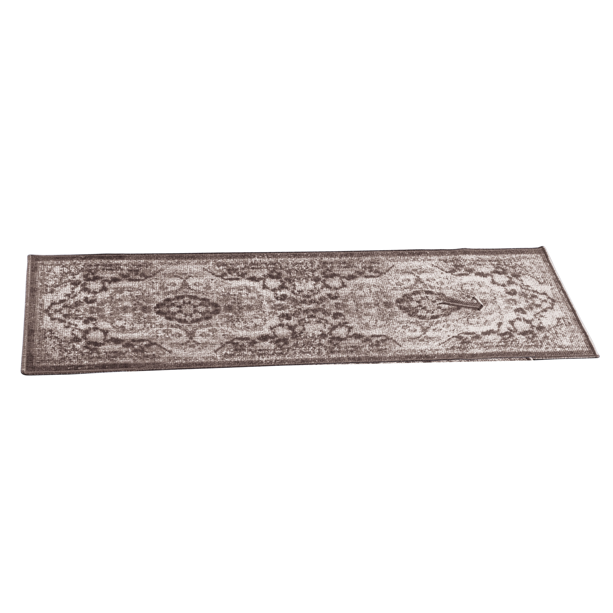 Classic Medallion Design Accent Rug, Grey, 20" x 59"