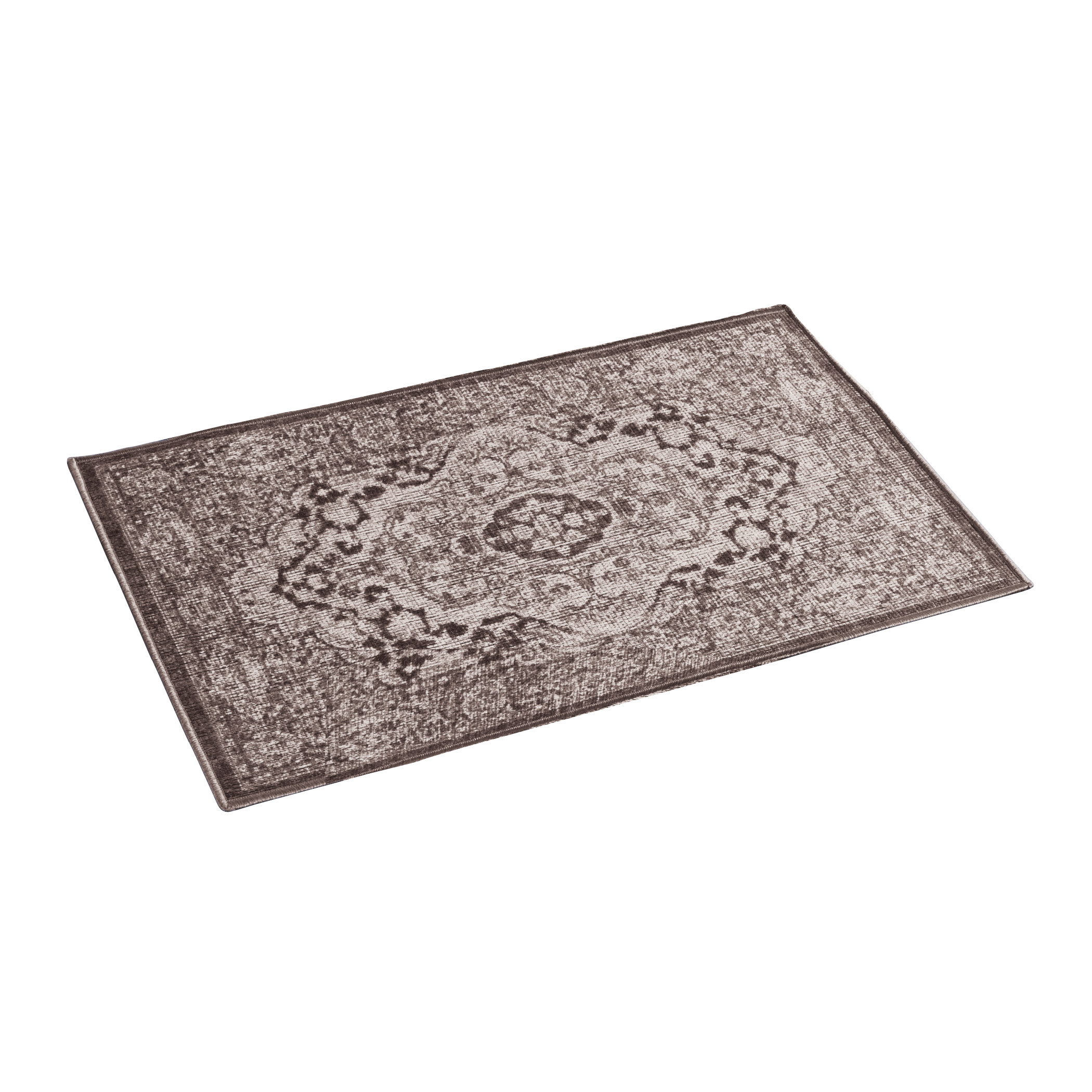 Classic Medallion Design Accent Rug, Grey, 26" x 45"