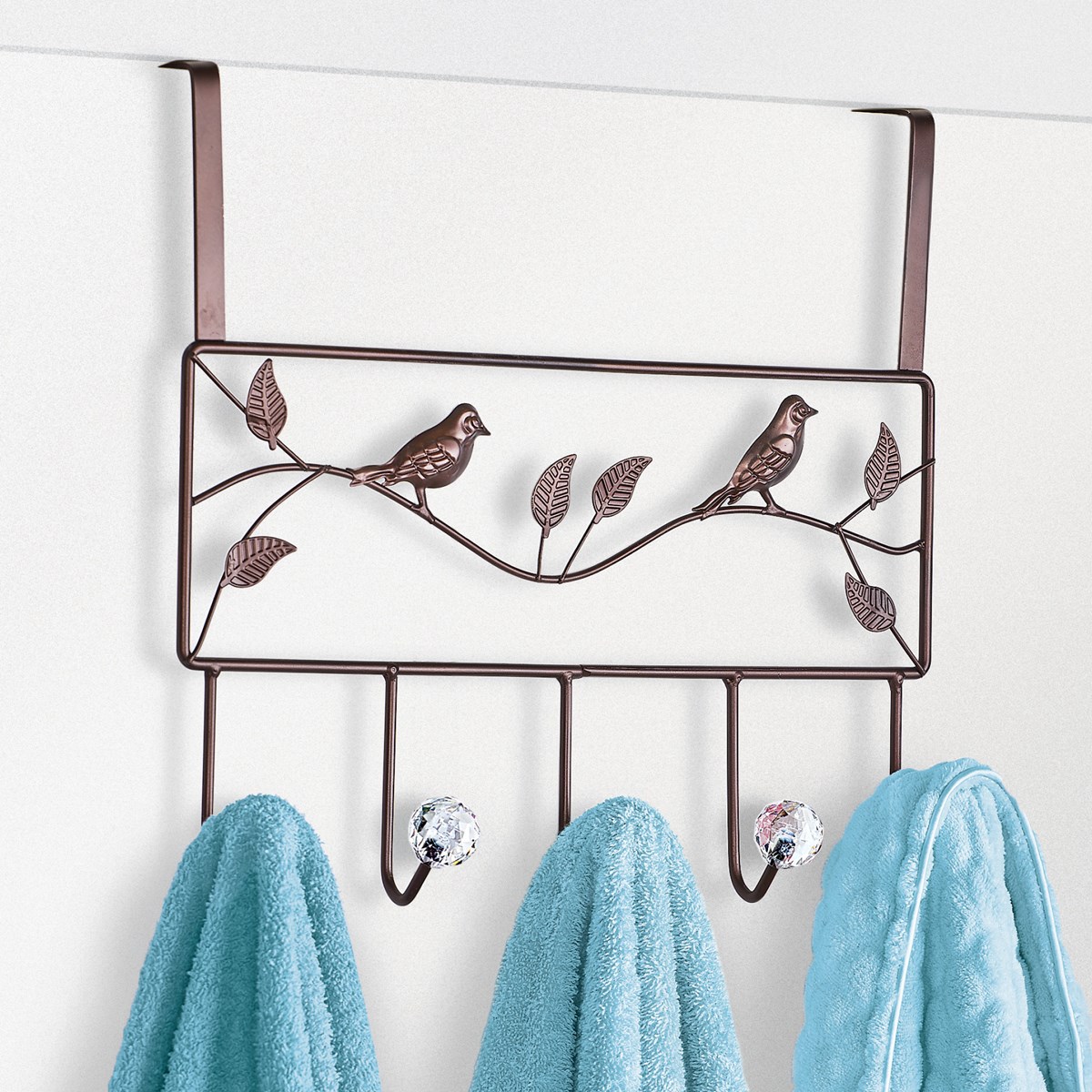 Over Door Metal Hanger with Bird Accents Collections Etc.