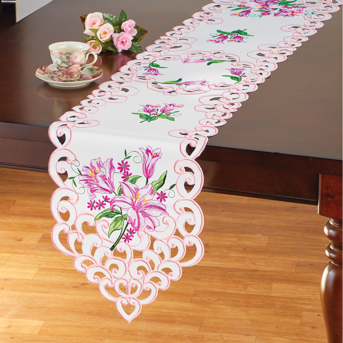 Embroidered Lily Table Topper Collections Etc.