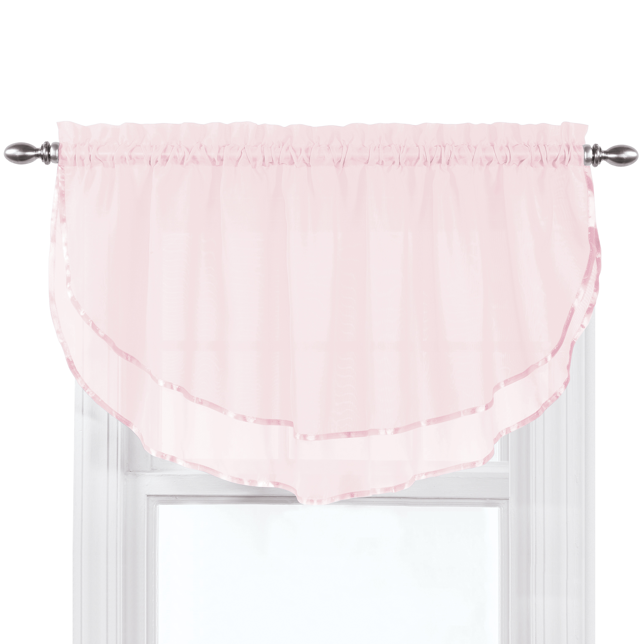 Stylemaster Elegance Sheer Voile, 60" X 24" | Ascot Valance, Pink, Blush