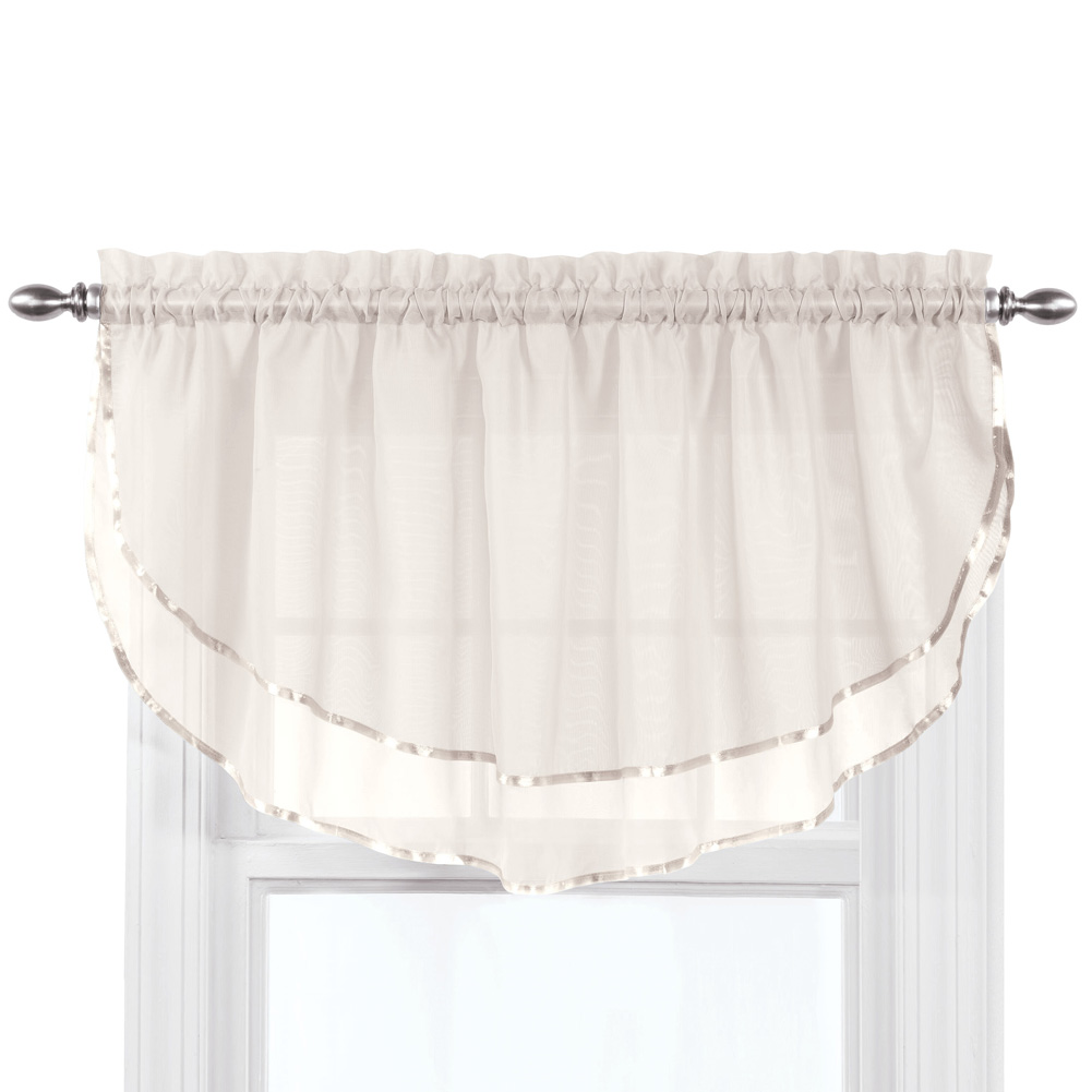 Stylemaster Elegance Sheer Voile, 60" X 24" | Ascot Valance, Beige