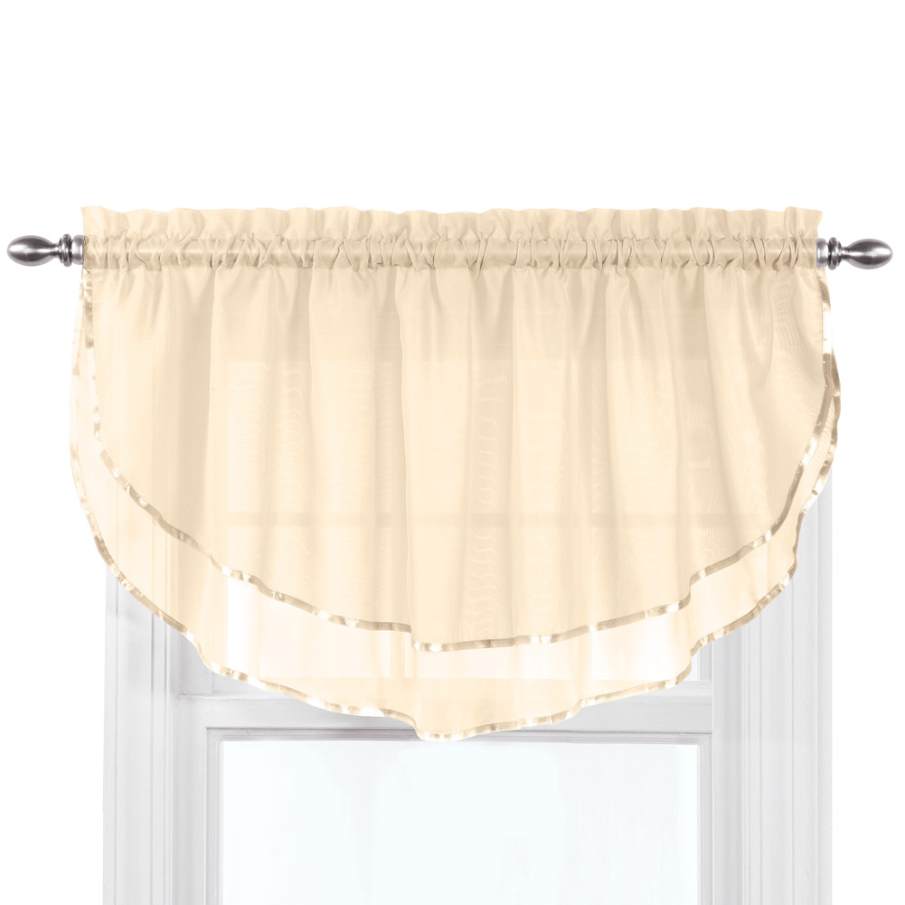 Stylemaster Elegance Sheer Voile, 60" X 24" | Ascot Valance, Silver, Gold