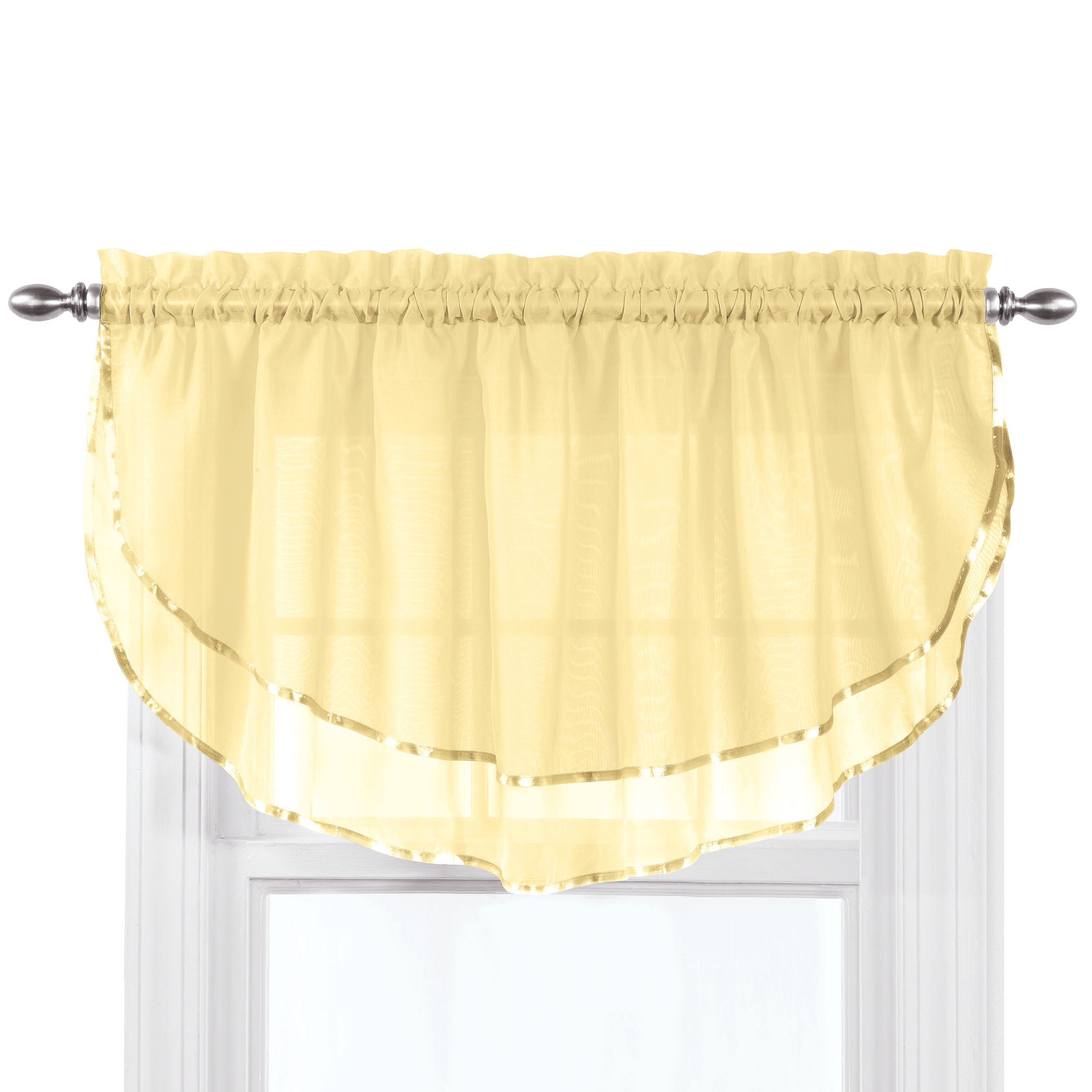 Elegance Sheer Ascot Window Valance, Allows Light to Enter While Maintaining Privacy - Decorative Accent for Any Room in Home