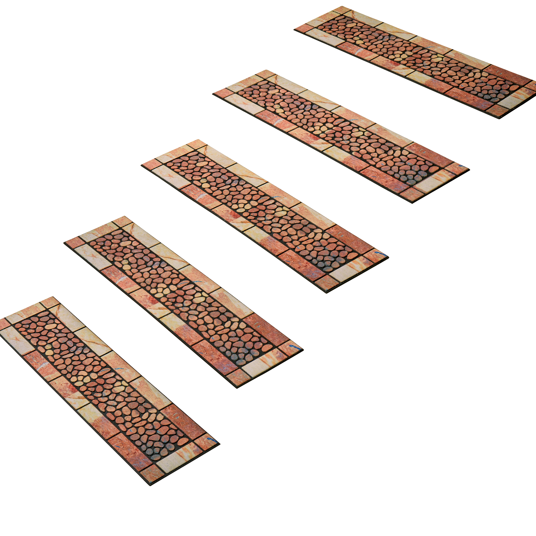 Stone and Pebbles Rubber Stair Tread 35 1/2" x 9 1/2" Terracotta, 35 1/2" x 9 1/2"