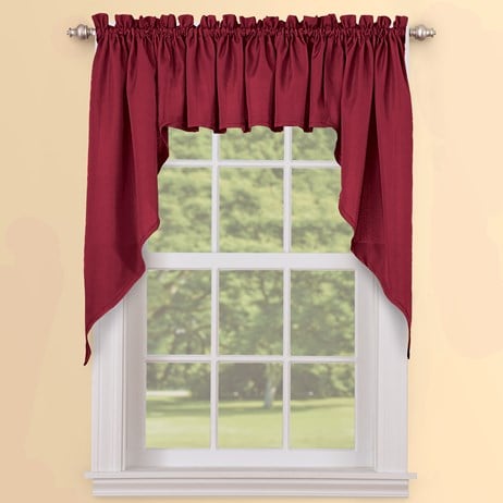 Solid Textured Swag Window Curtain Pair Collections Etc