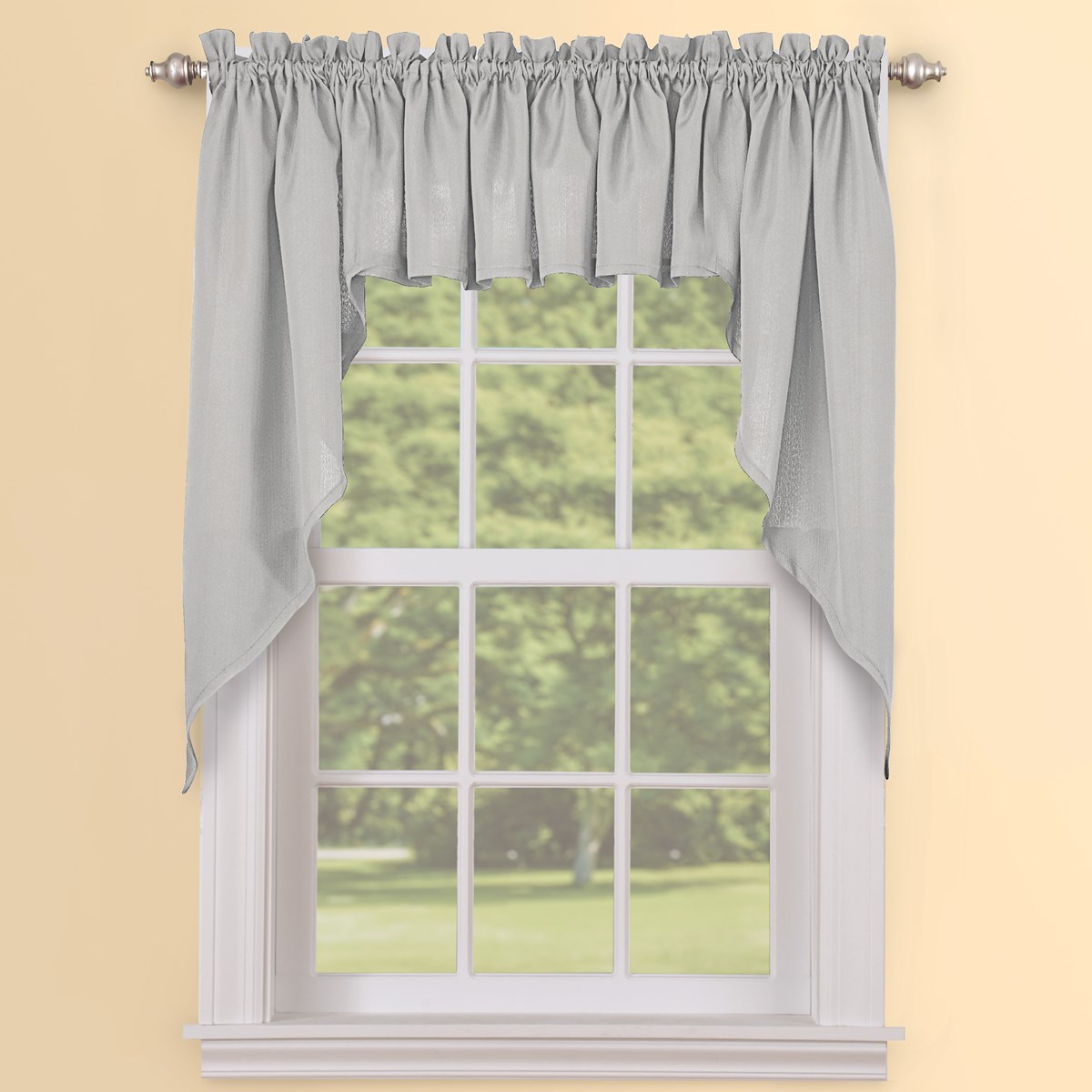 Solid Textured Swag Window Curtain Pair Collections Etc.