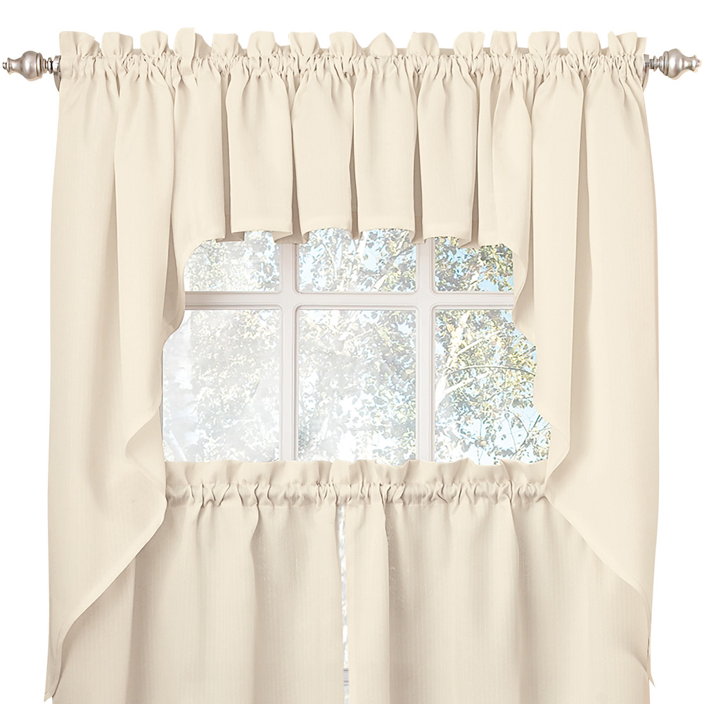 Lorraine Home Fashions Ribcord Swag Pair, 54-Inch x 38-Inch, Buttercream