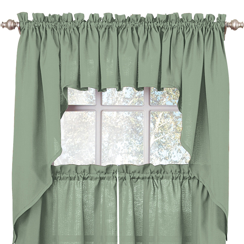Lorraine Home Fashions Ribcord Swag Pair, 54-Inch x 38-Inch, Sage