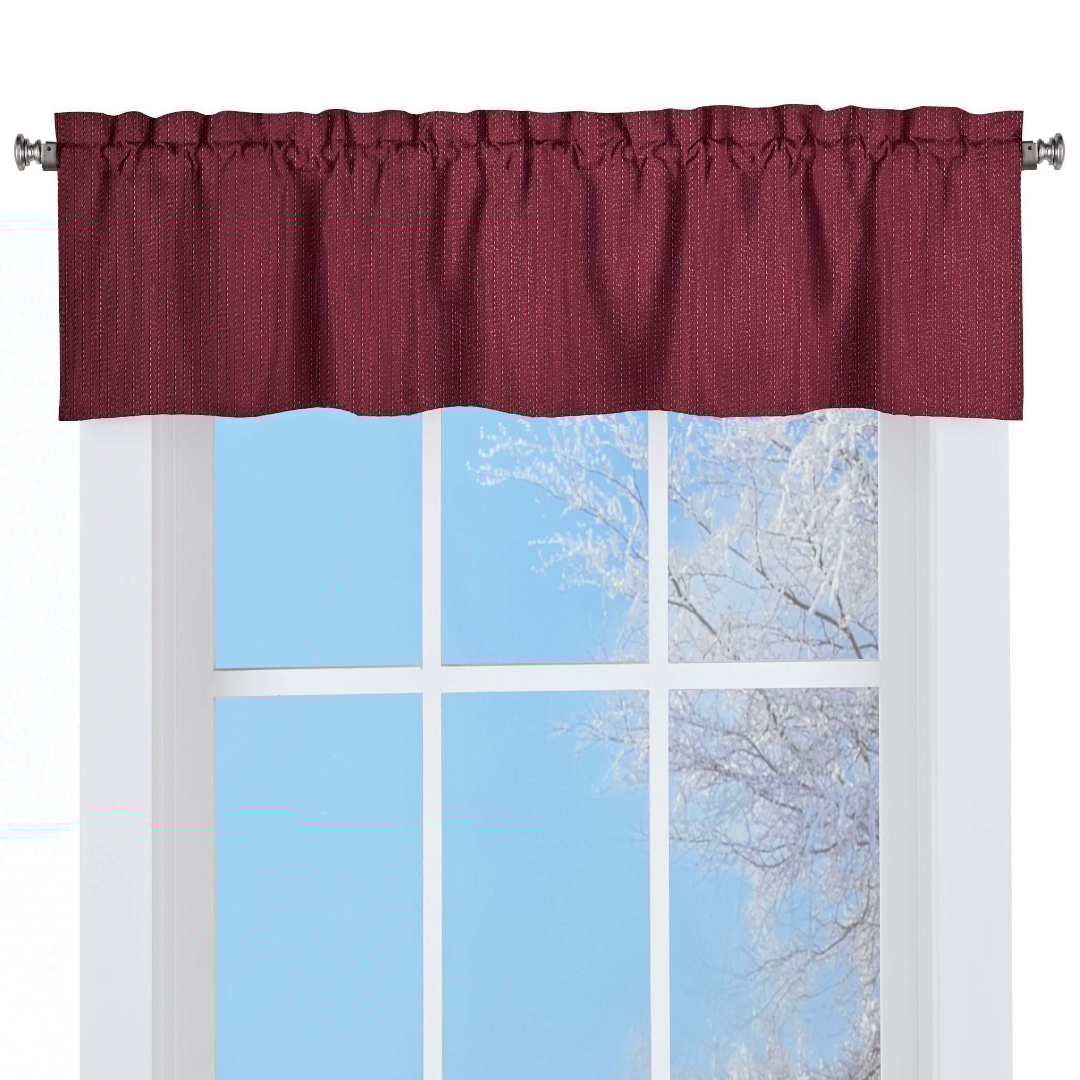 Lorraine Home Fashions Ribcord Valance, 54-Inch x 12-Inch, Wine, Burgundy