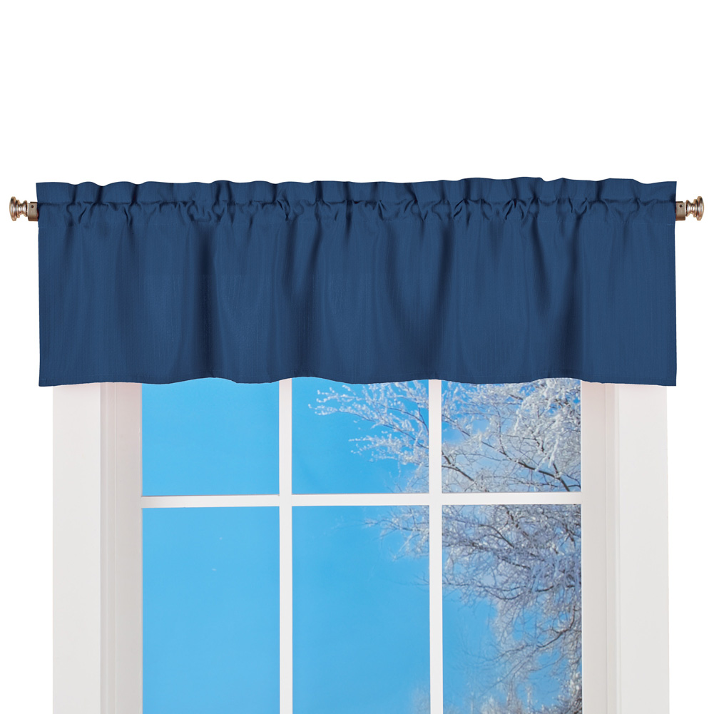 Lorraine Home Fashions Ribcord Valance, 54-Inch x 12-Inch, Navy