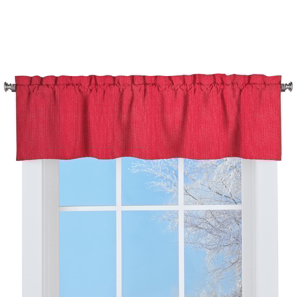 LORRAINE HOME FASHIONS Ribcord Window Curtain Tailo Valance, 54" x 12", Red