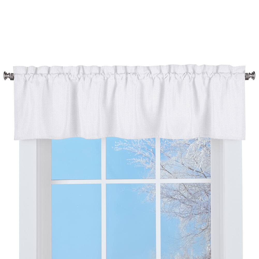 Lorraine Home Fashions Ribcord Valance, 54-Inch x 12-Inch, White