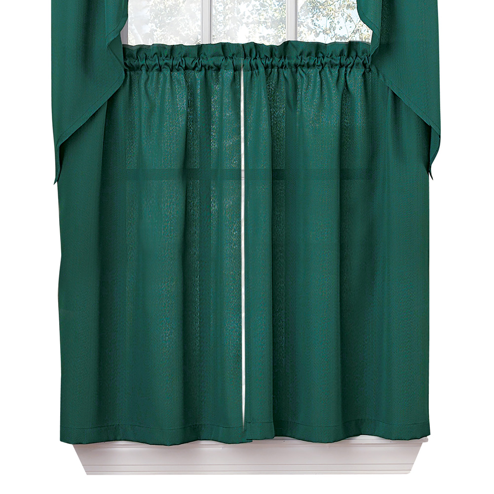 Lorraine Home Fashions Ribcord Tier Curtain Pair, 54-Inch x 36-Inch, Evergreen