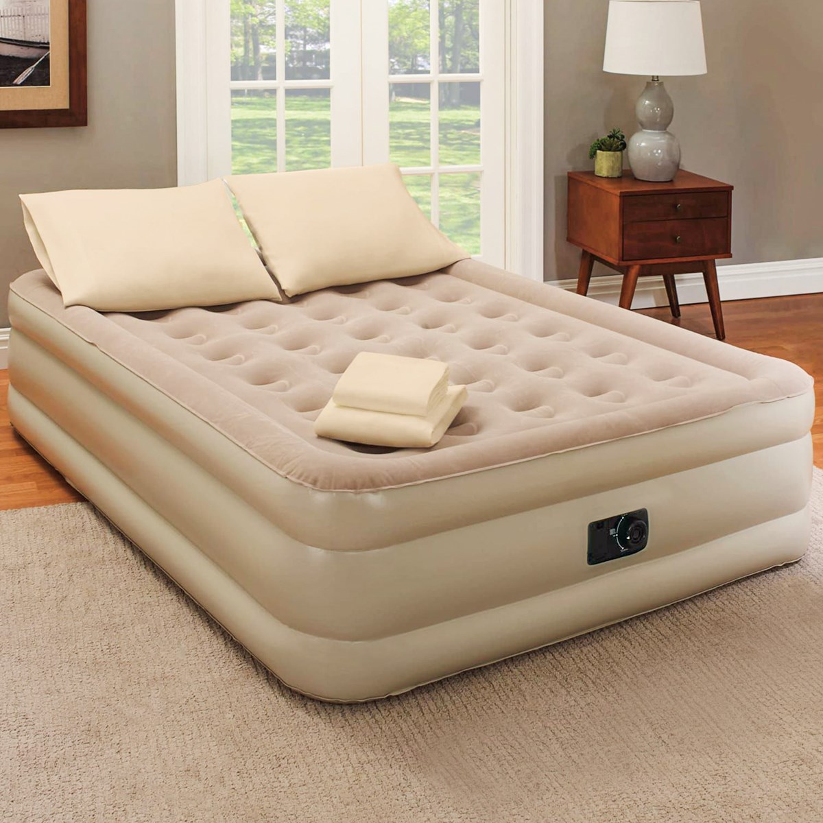 QueenSize Air Mattress with Pillows and Sheet Set Collections Etc.
