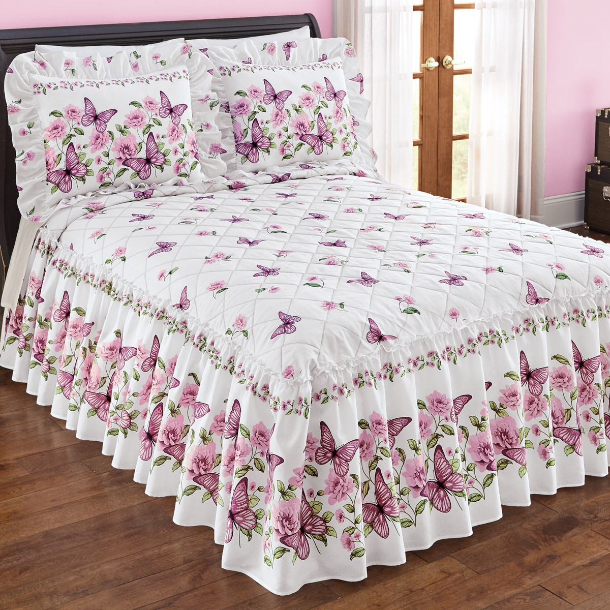 Butterfly Blossoms Quilted Bedspread Collections Etc.