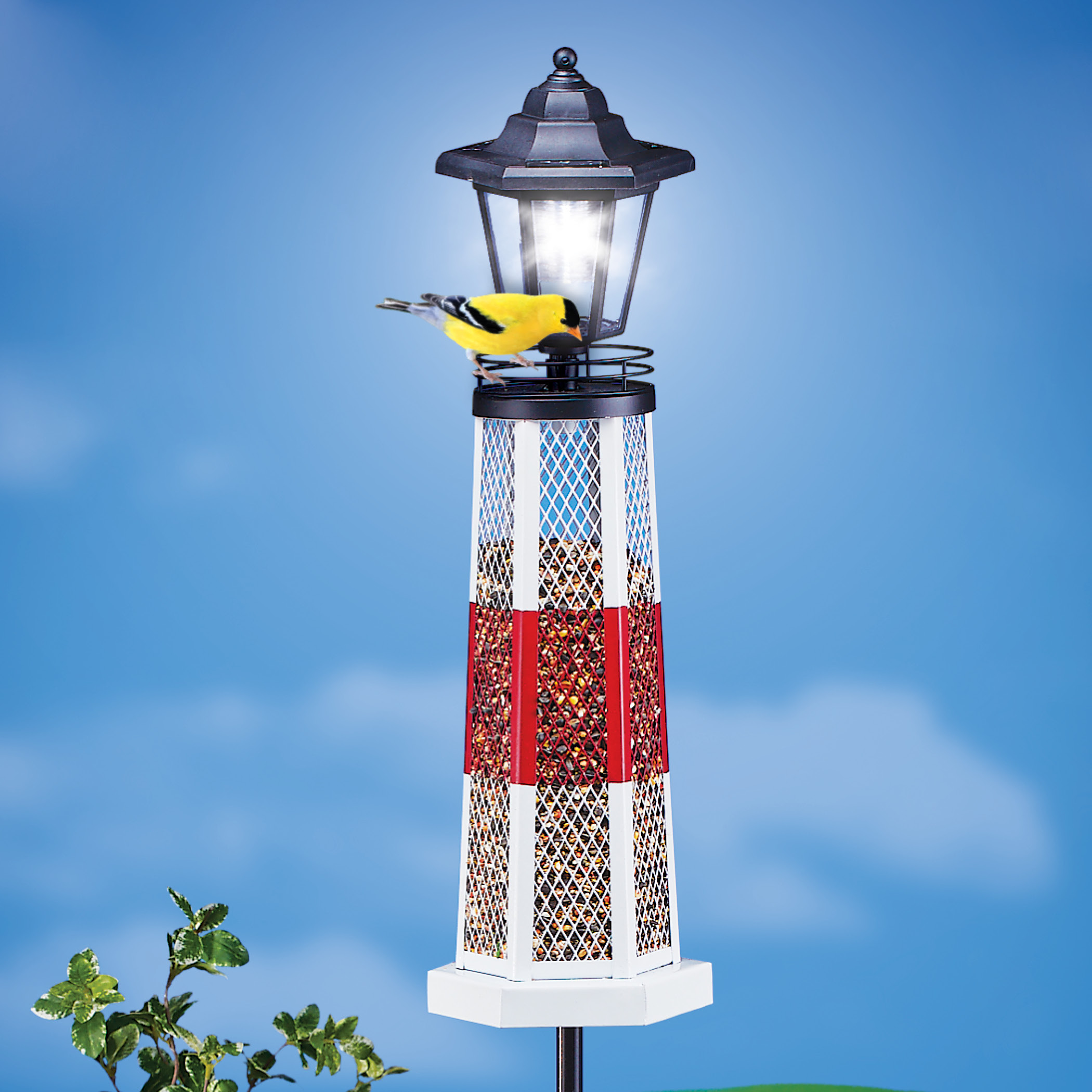 Choice Of Solar Lighted Birdfeeder Lighthouse Or Windmill Choice Of Solar Lighted Birdfeeder Lighthouse Or Windmill