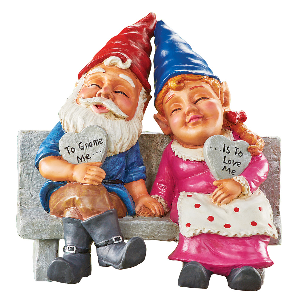 Garden Gnomes In Love Resin Figurine 9 X 6.5 X 9 Multicolored