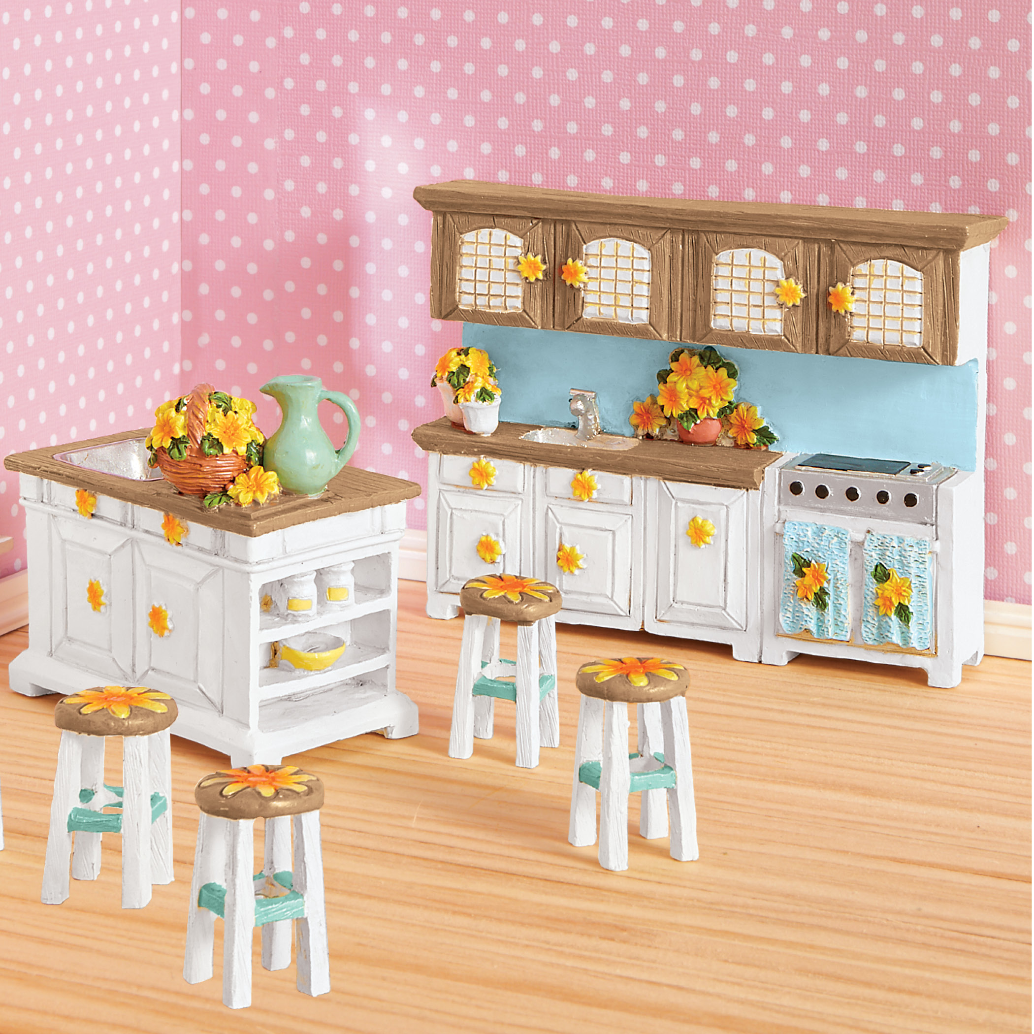 Miniature Daisy Kitchen Furniture Set Of 6 Collections Etc Miniature Daisy Kitchen Furniture Set