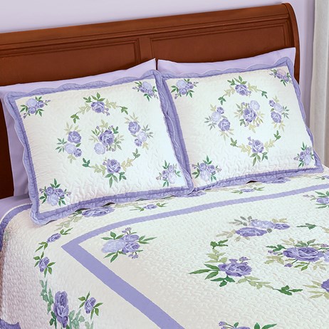 Rose Garland Quilted Scalloped Pillow Sham Collections Etc