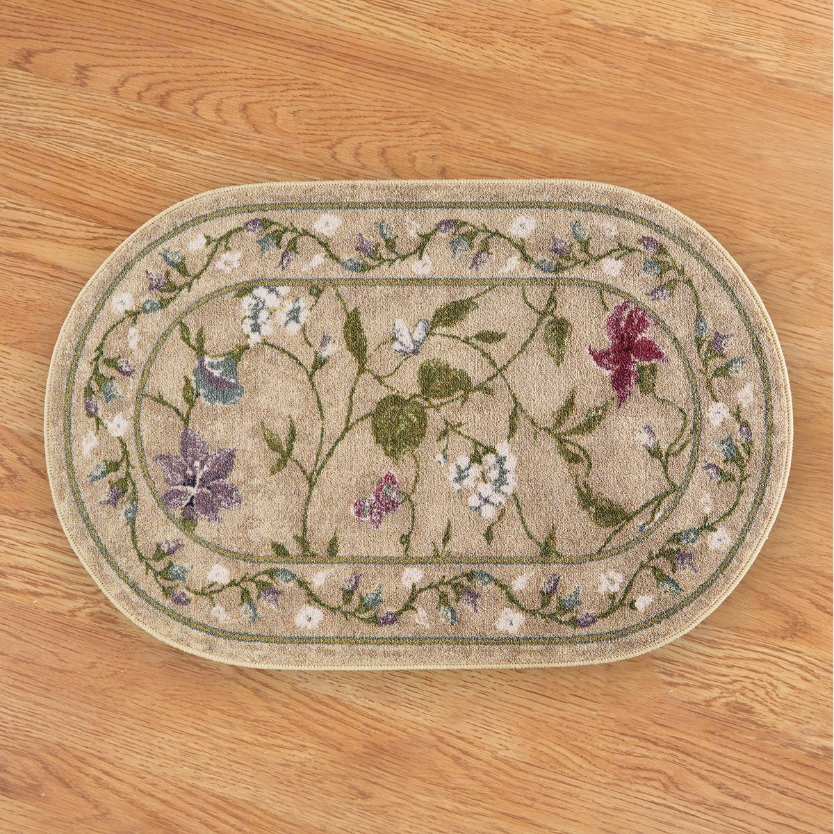 Oval Floral Butterfly Accent Rug Collections Etc.