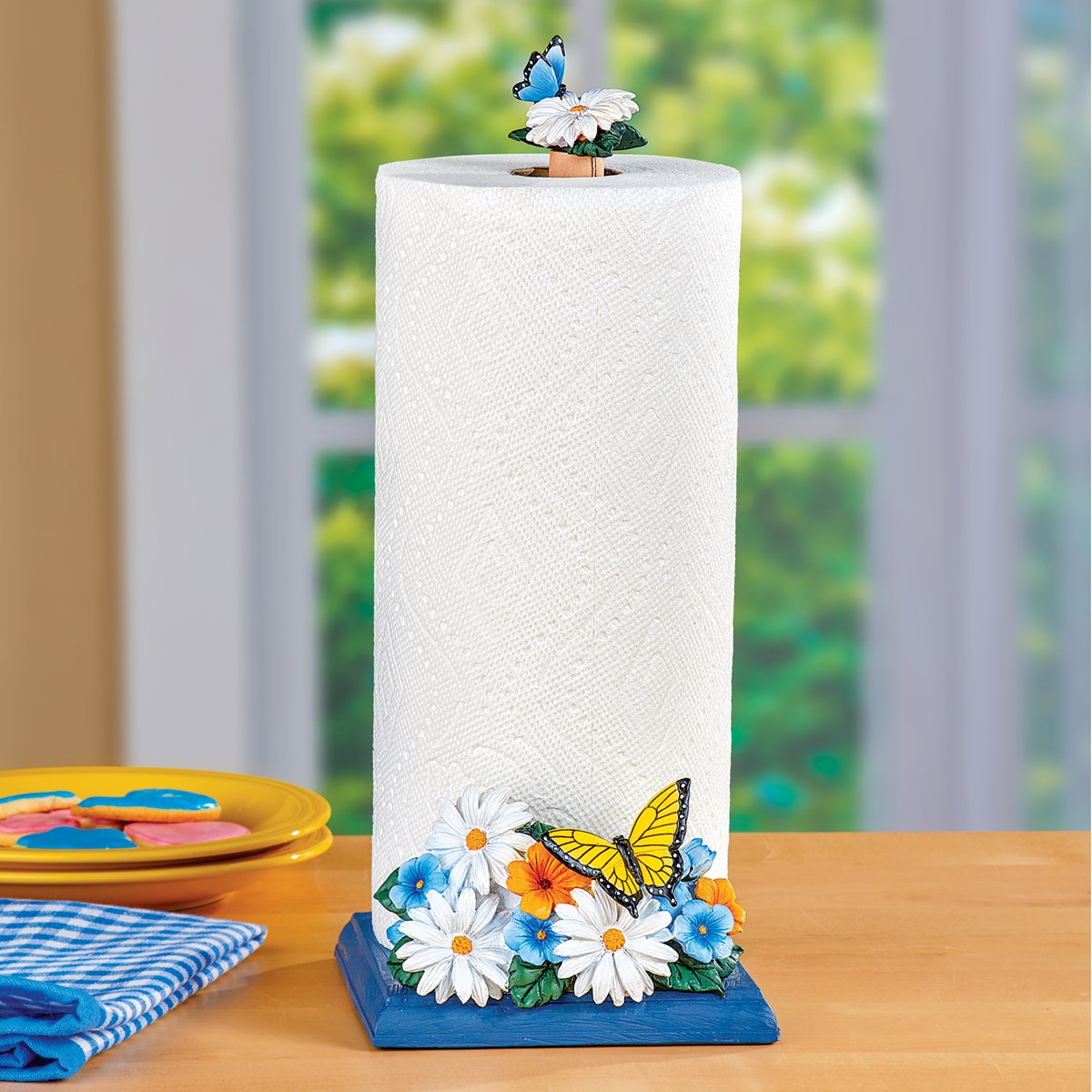 Daisy and Butterfly Paper Towel Holder Collections Etc.