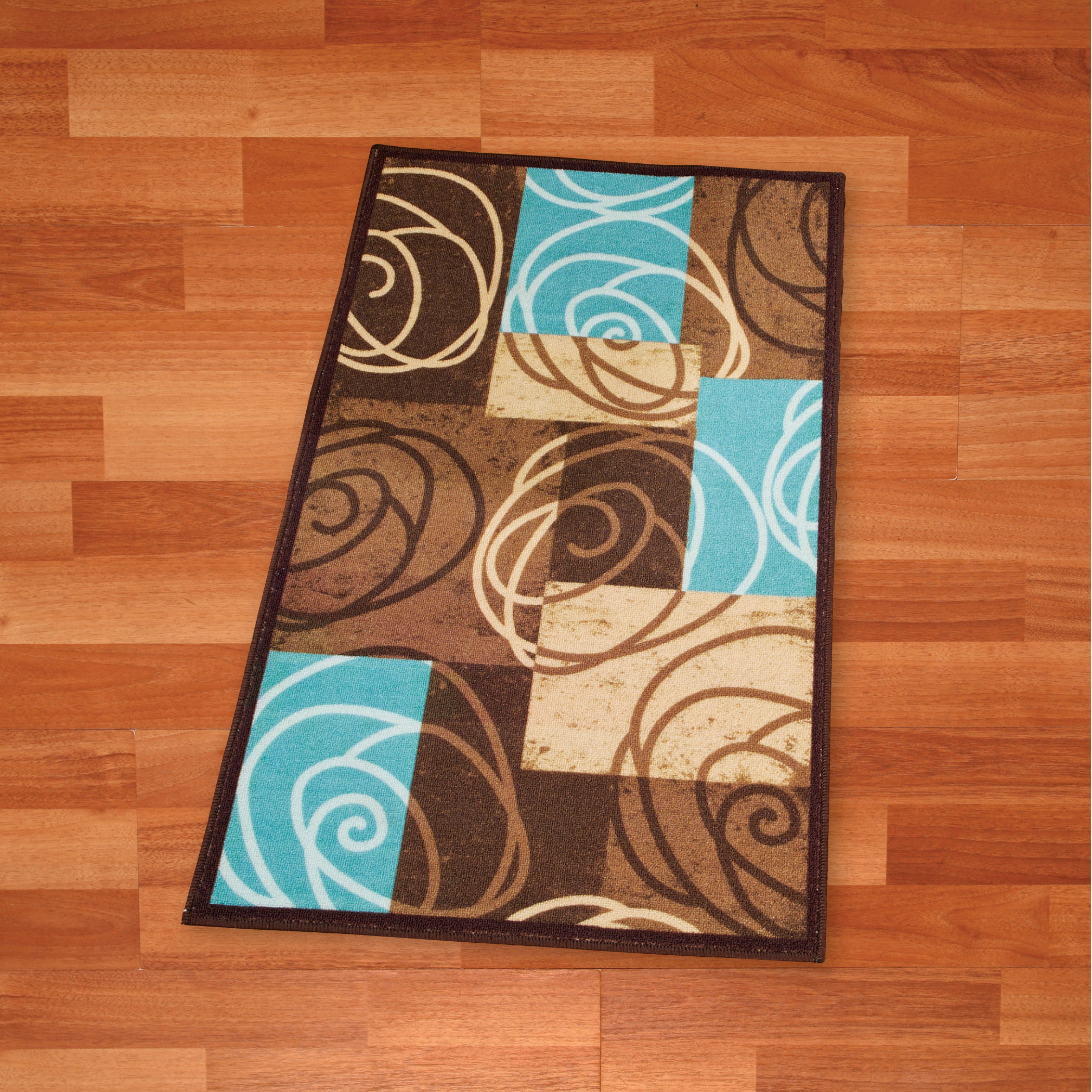 Patchwork Scroll Rug With Skid Resistant Backing Collections Etc Scroll Rug With Skid Resistant Backing