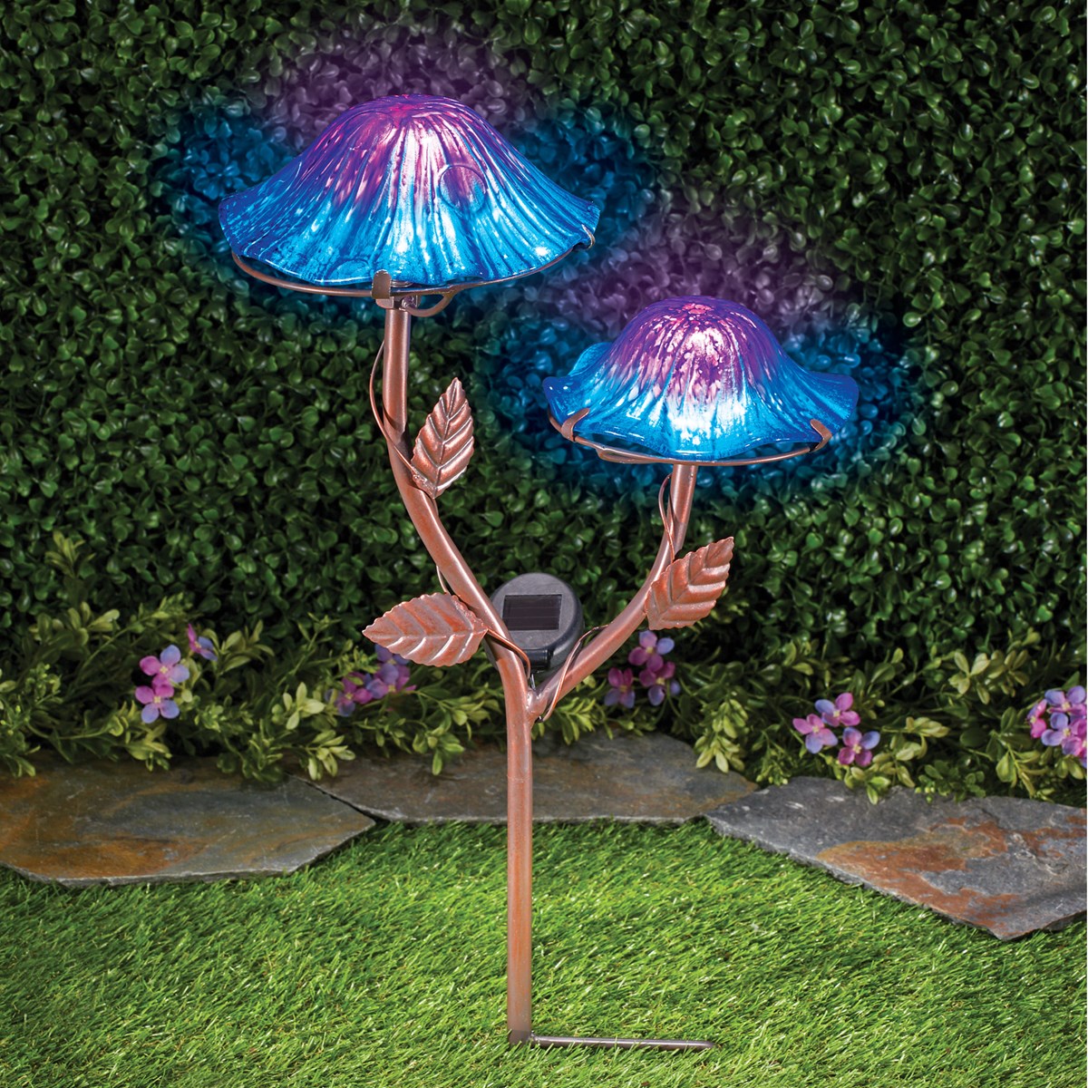 Colorful Double Mushroom Solar Garden Stake Collections Etc.