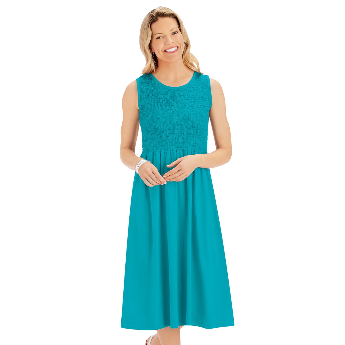 Flattering Empire Waist Smocked Knit Dress Collections Etc.