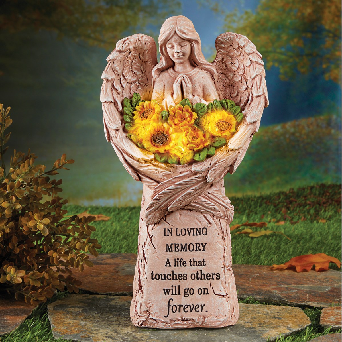 Solar Sunflower Angel Memorial Garden Statue Collections Etc.