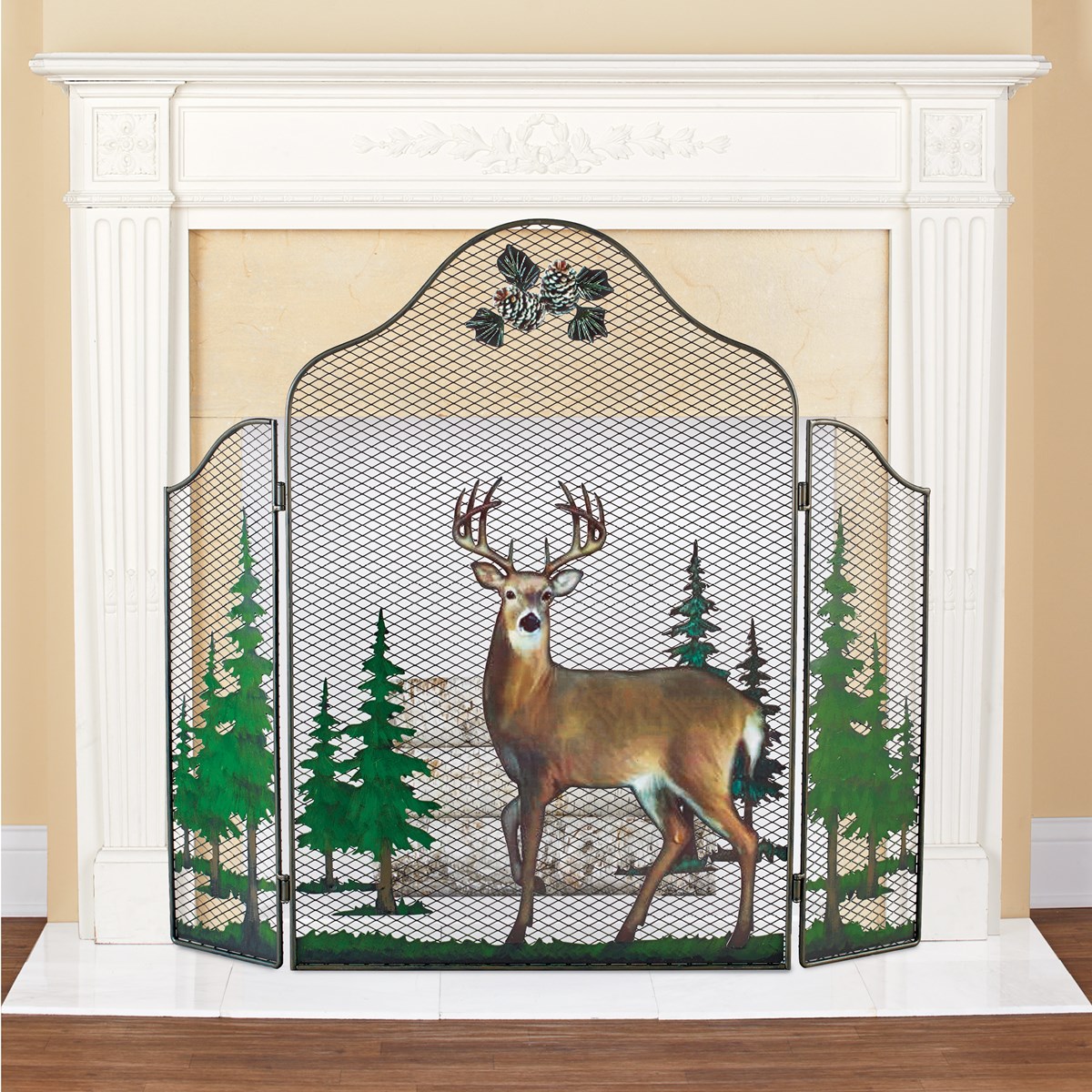 Deer 3Paneled Fireplace Screen Decor Collections Etc.