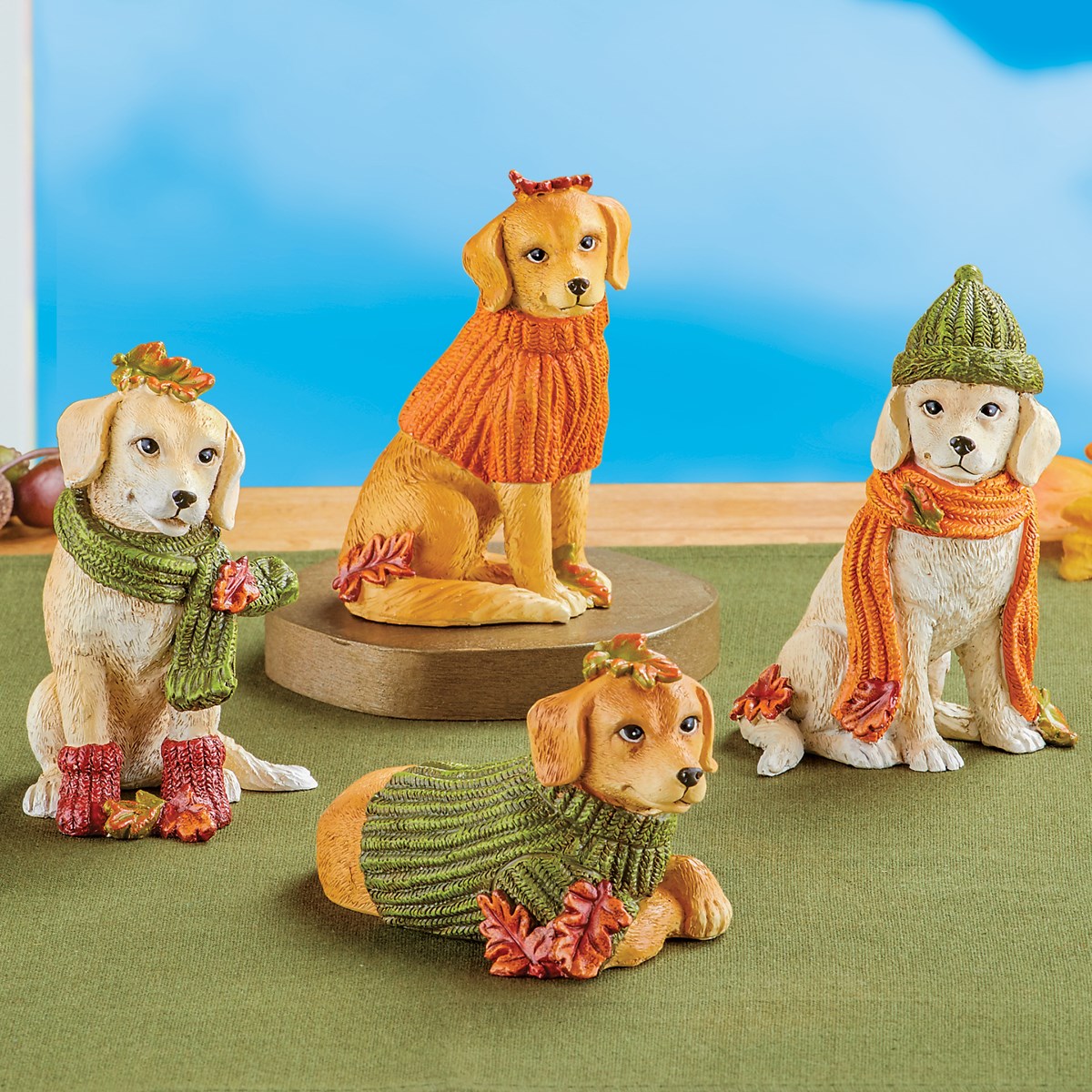 Fall Dog Table Decorations - Set of 4 | Collections Etc.