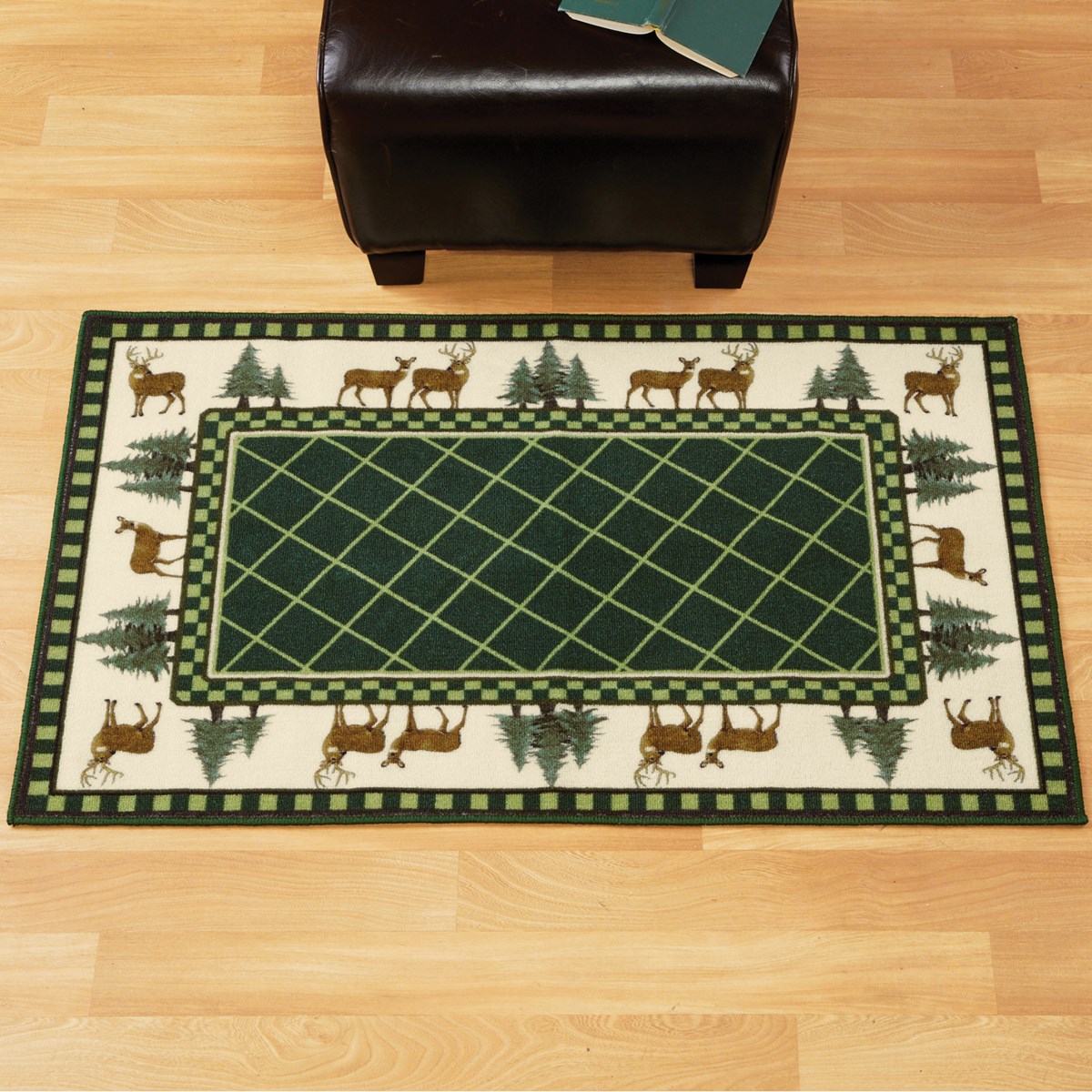 Deer Woodland Accent Rug with Rubber Backing Collections Etc.