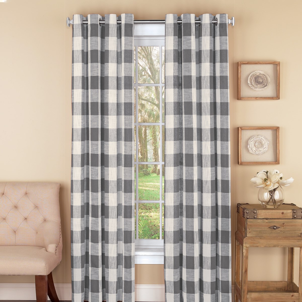 Stylish Checkered Curtain Panel Collections Etc.