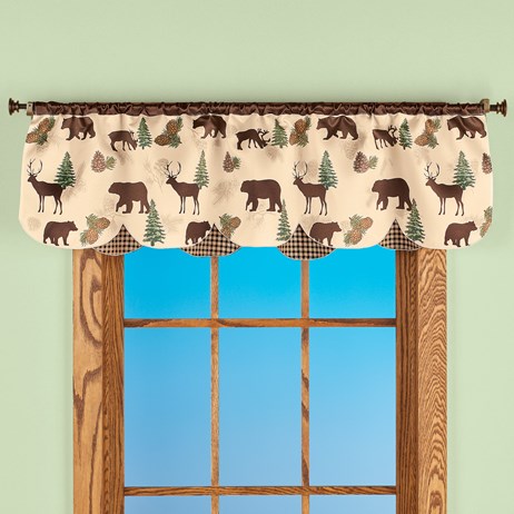 Woodland Themed Window Valance With Scalloped Edges Collections Etc