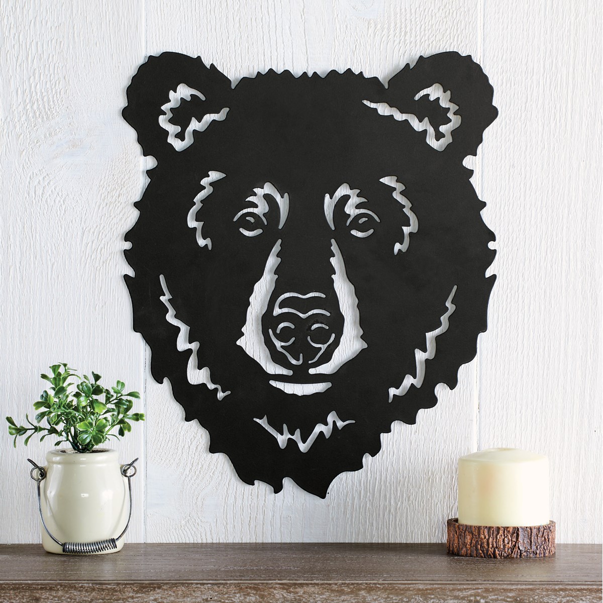Silhouette Bear Head Metal Wall Art Collections Etc.