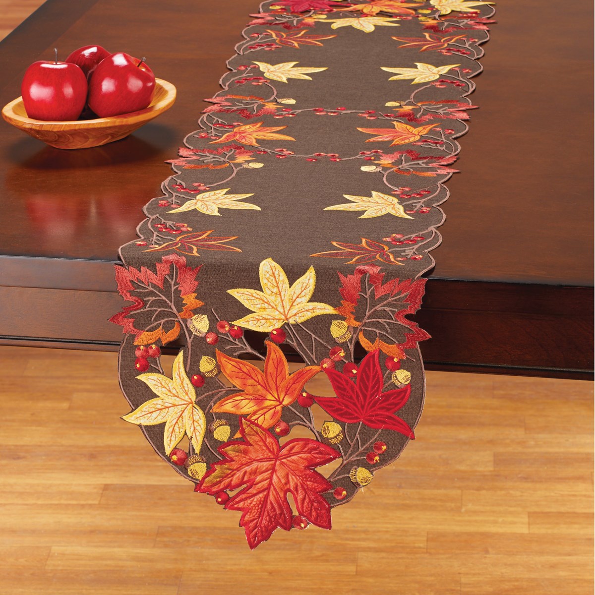 Leaves and Berries Fall Embroidered Table Linens Collections Etc.