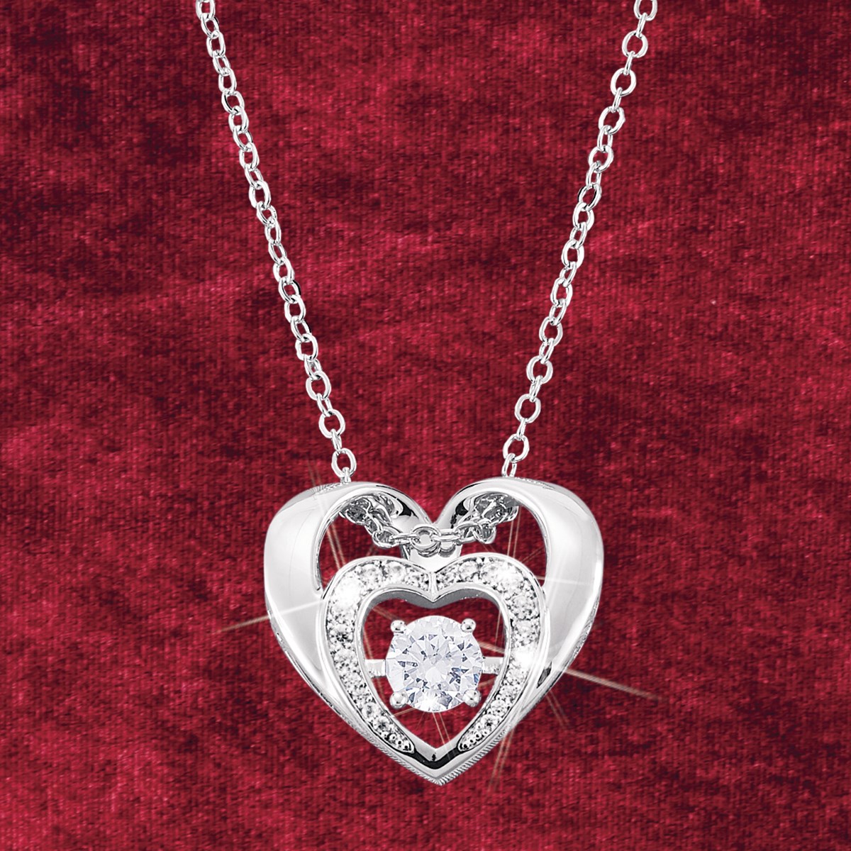 Sparkling open heart necklace Clearance