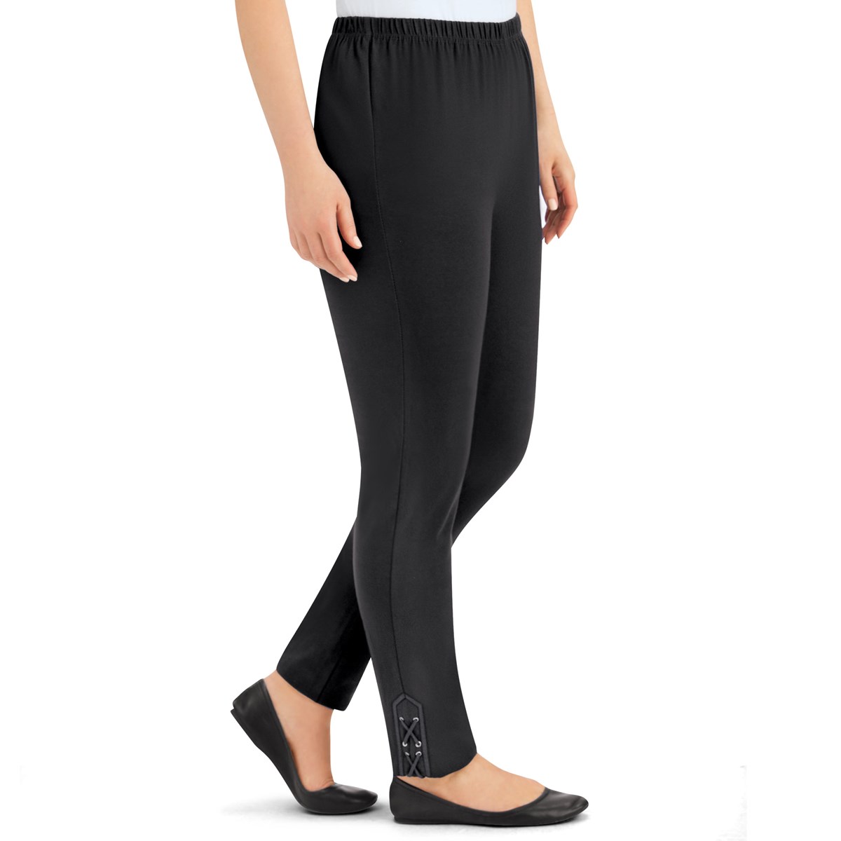 PullOn Leggings with Lace Up Detail on Hemline Collections Etc.