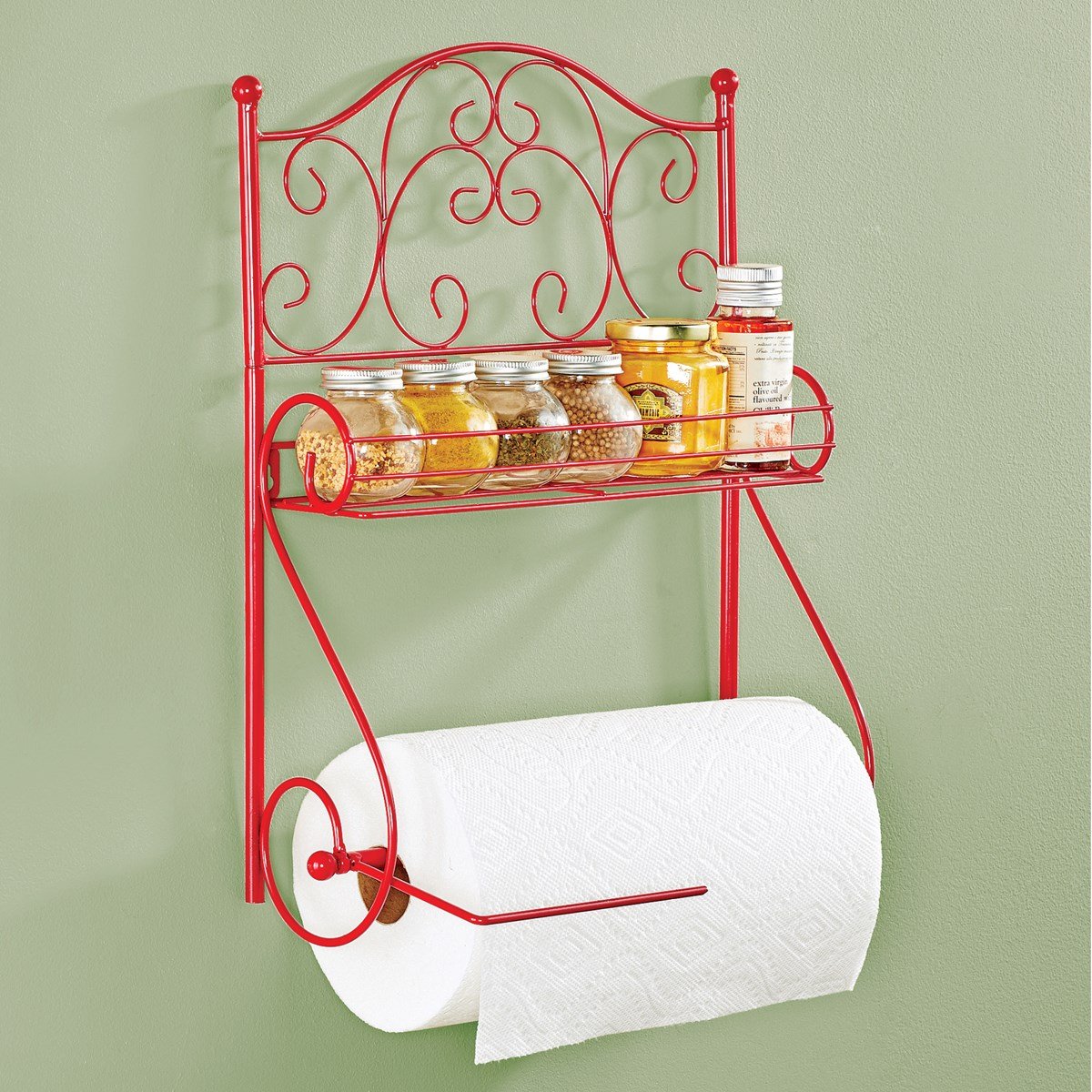 Scrolling Metal Spice Rack and Paper Towel Holder Collections Etc.