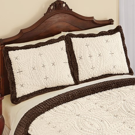 Embroidered Faux Fur Two Toned Pillow Sham Collections Etc