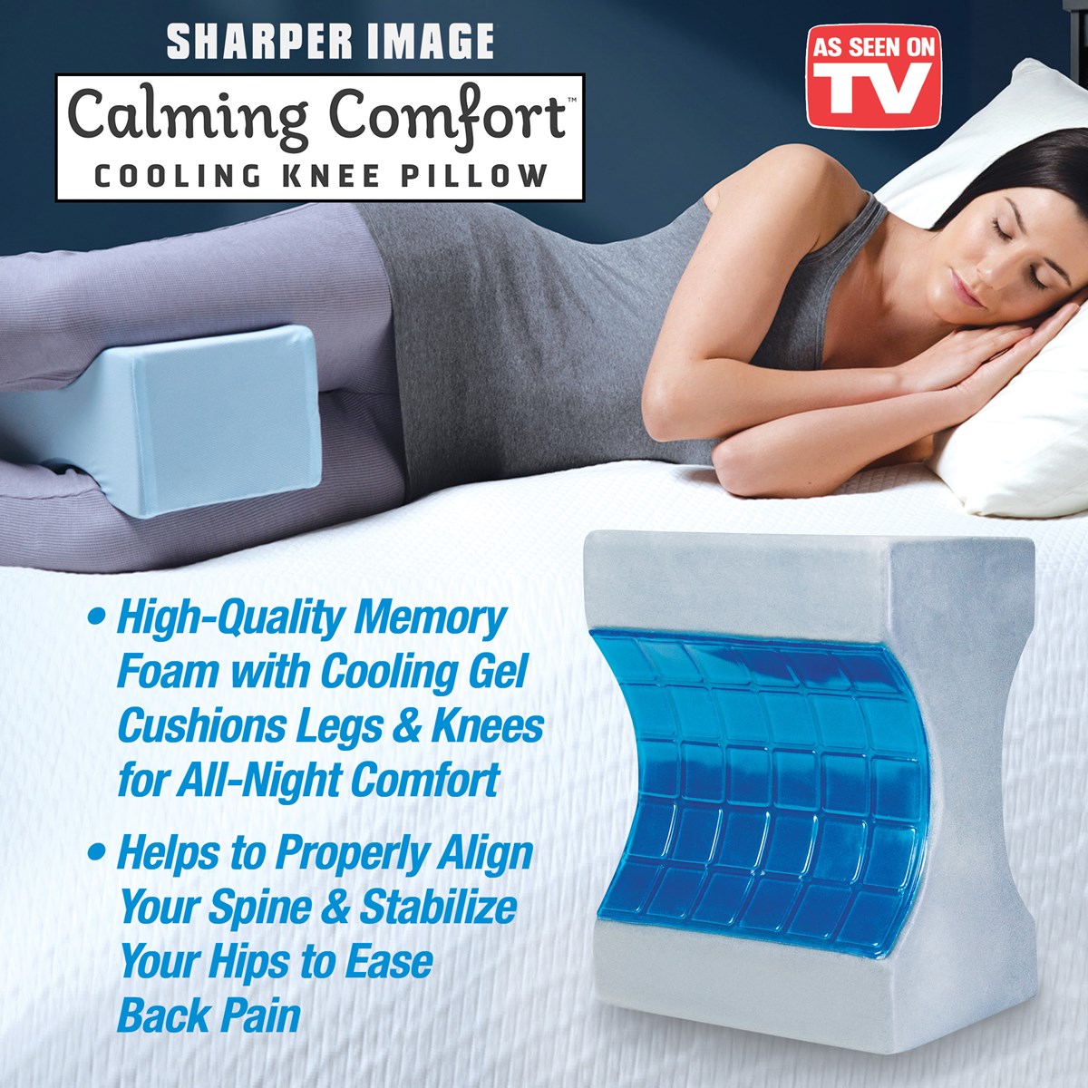 Sharper Image Calming Comfort Charcoal Infused Cooling Knee Pillow - Macy's