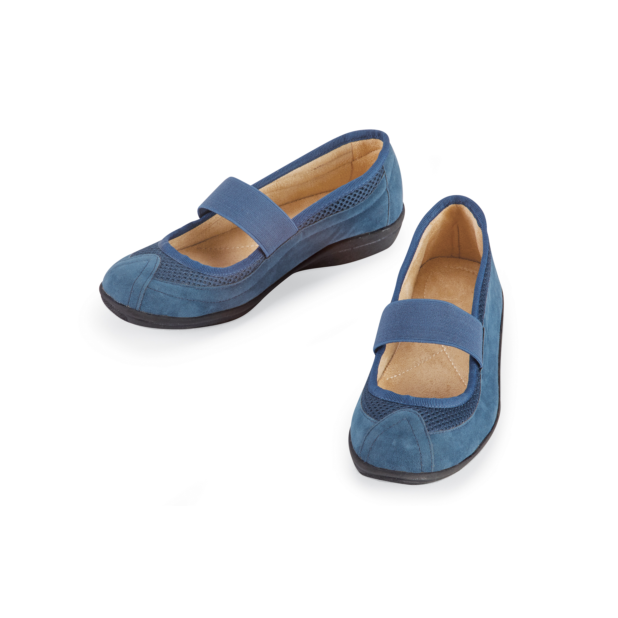 Women's Comfortable Slip-On Mary Jane Shoes - Wide Width Navy 8