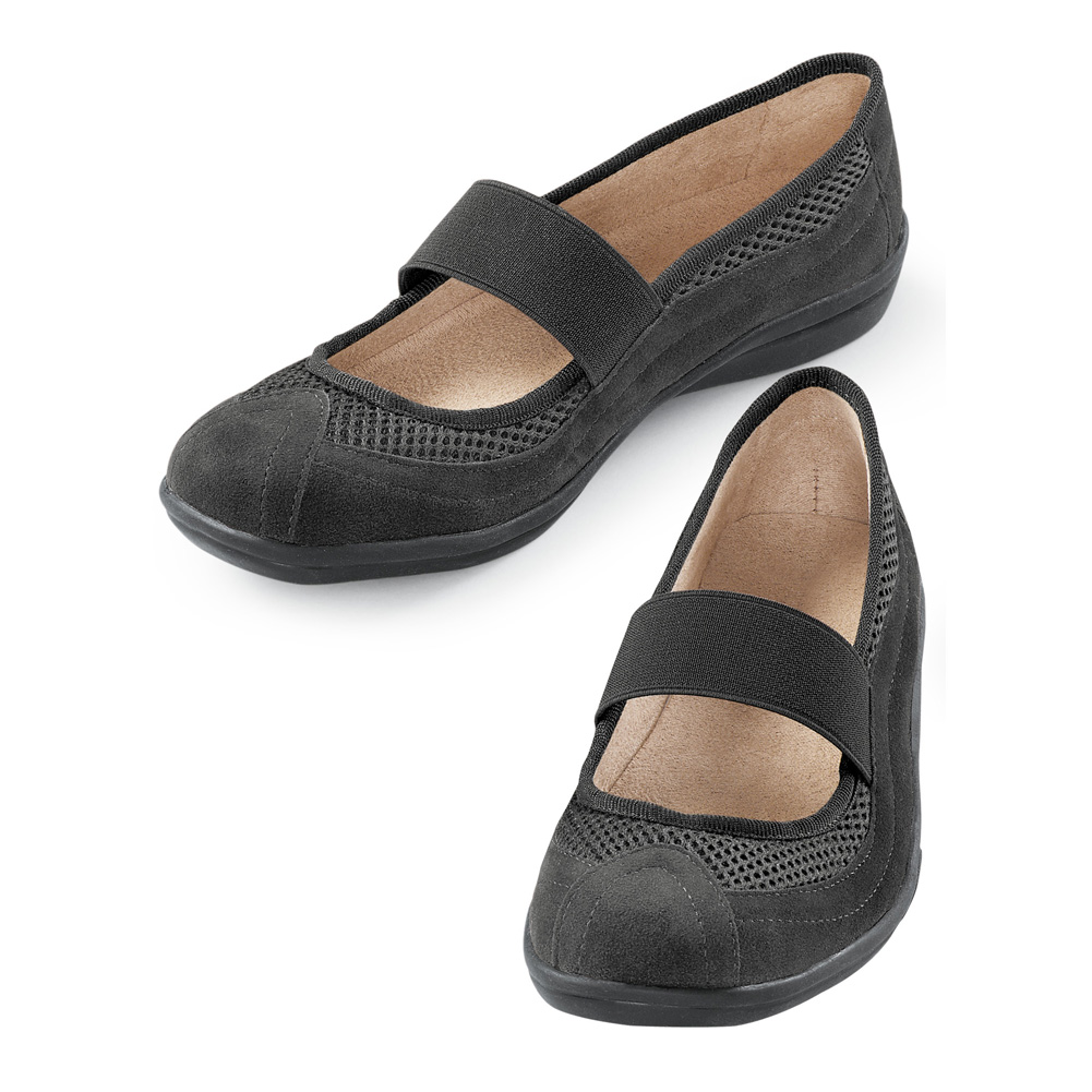 Slip-On Comfortable Mary Jane Shoes, Wide Width 10 Women Slip-On Black