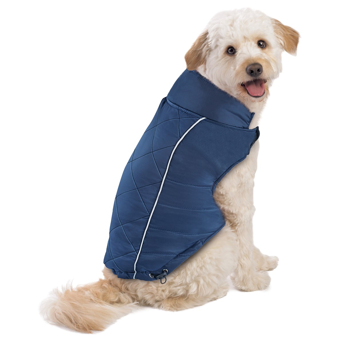 Fleece Lined Puffer Dog Jacket with Storage Bag Collections Etc.